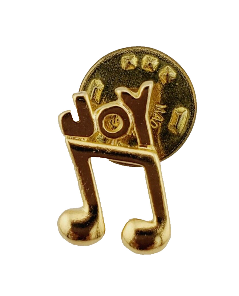 Joy Music Symbol Pin & Brooch Adult's 1" Gold Tone Retro Concert Vintage Music